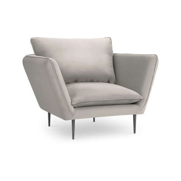Beżowy aksamitny fotel Mazzini Sofas Acacia