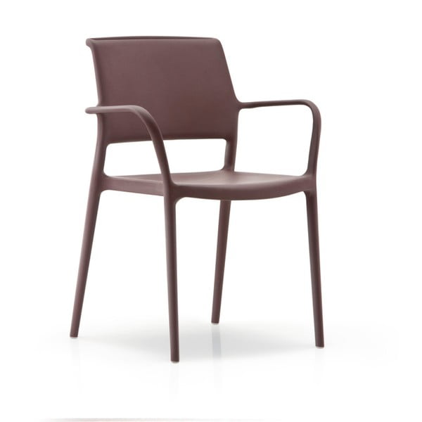 Brązowe krzesło z podłokietnikami Pedrali Ara