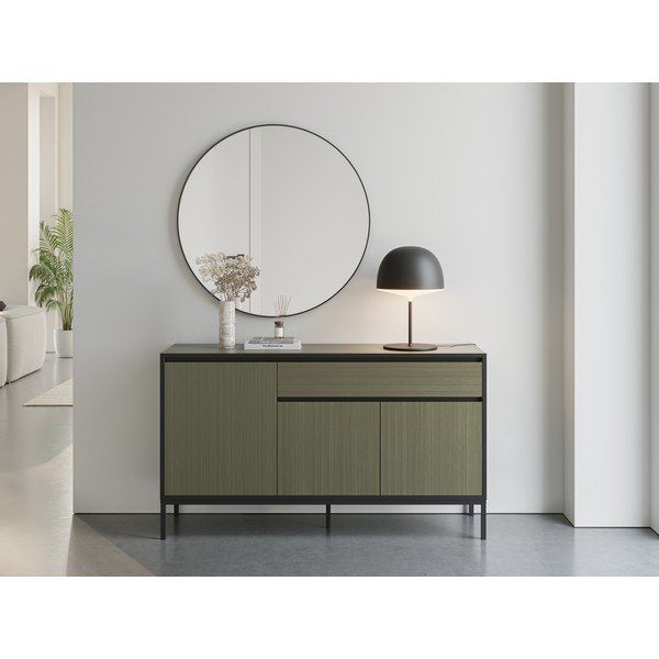 Ciemnozielona niska komoda 140x80 cm Lorenza – Marckeric-image-1