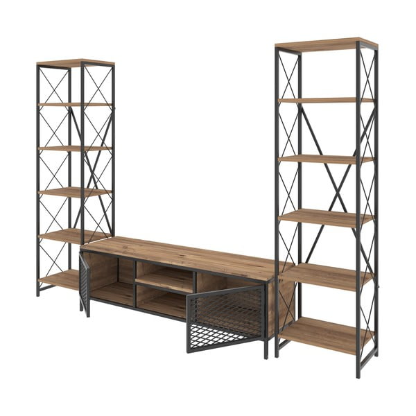 Antracytowy zestaw pod TV 150x47 cm Maxim – Kalune Design-image-2