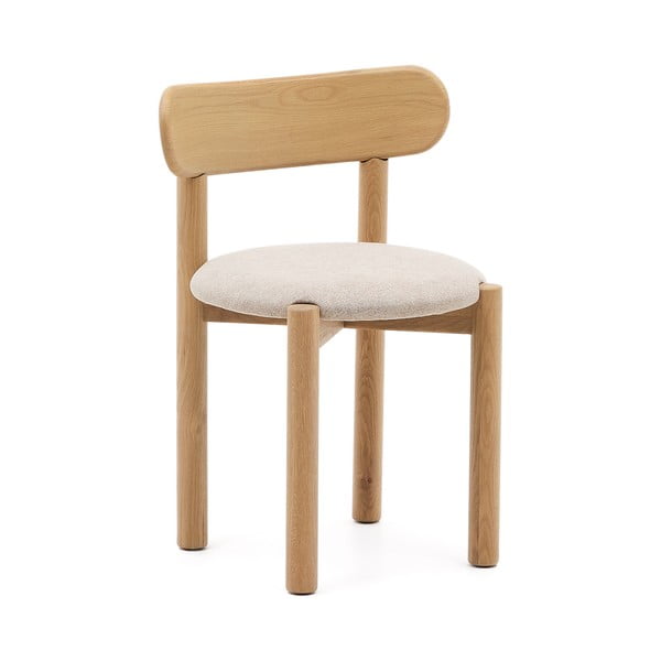 Kremowo-naturalne krzesła z litego drewna dębowego zestaw 2 szt. Nebai – Kave Home