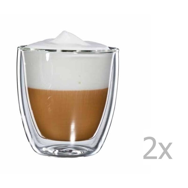 Zestaw 2
  szklanych kubków na cappuccino bloomix