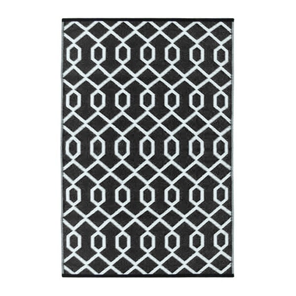 Czarno-biały dwustronny dywan zewnętrzny Green Decore Valencia, 120x180 cm
