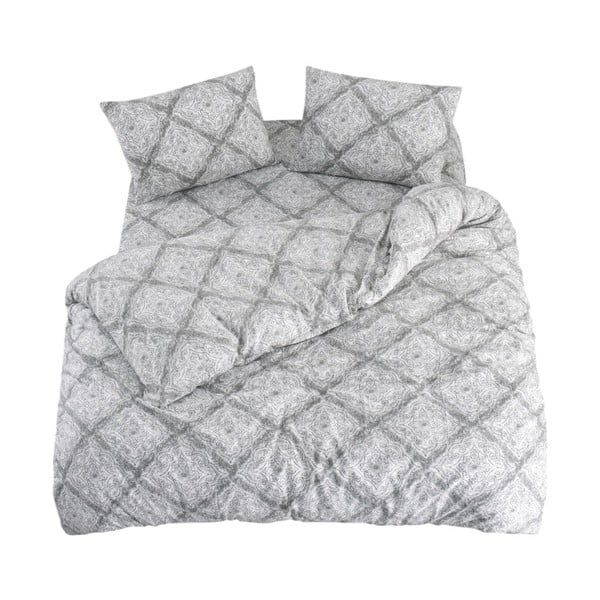 Szara pościel dwuosobowa z prześcieradłem/4-częściowa 200x220 cm Geometric – Mila Home