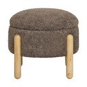 Brązowy podnóżek z materiału bouclé Medas – House Nordic