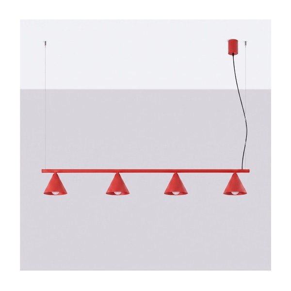 Czerwona stalowa lampa wisząca Zylo – Sollux-image-3