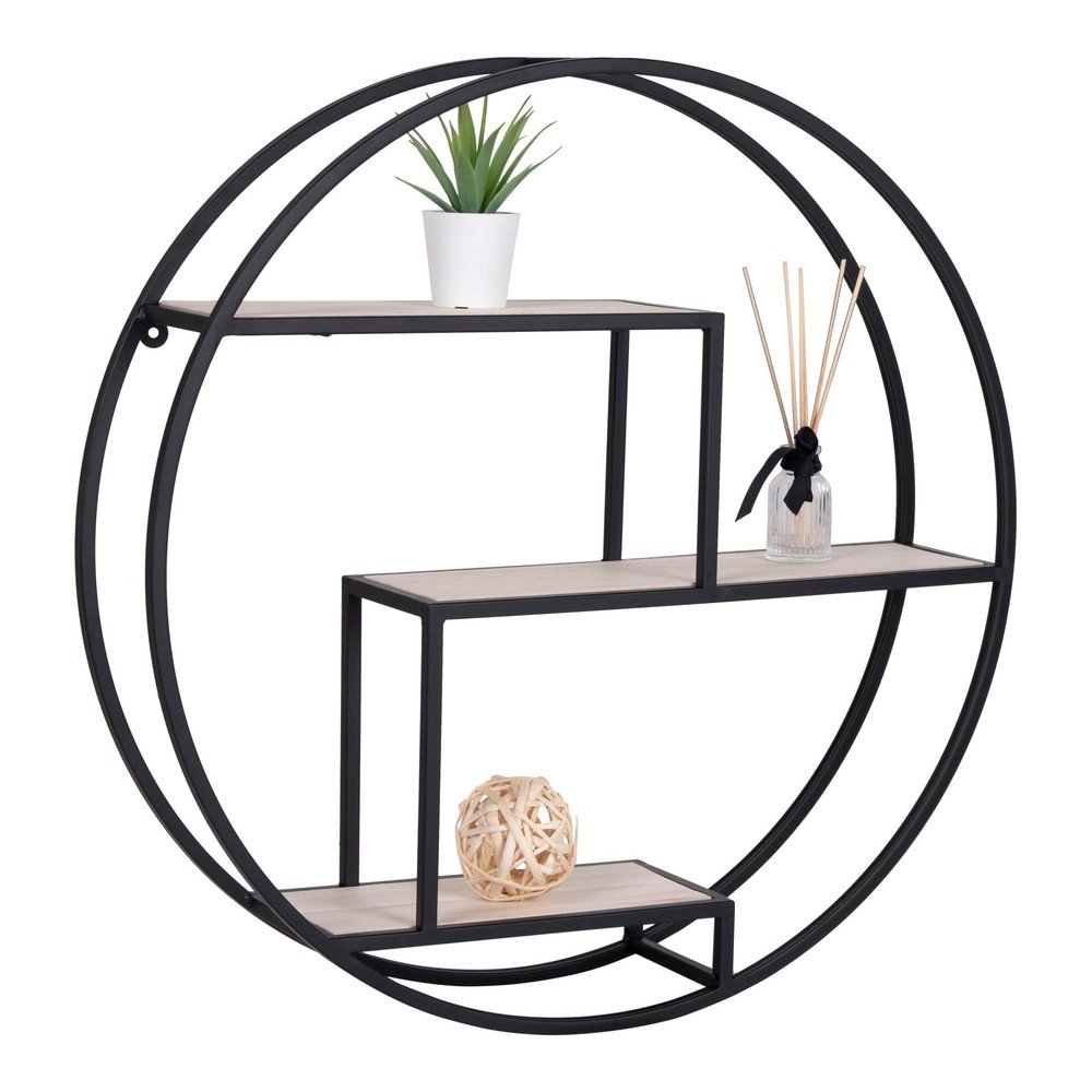 Czarno-naturalna wielopoziomowa półka z litego drewna paulowni 62 cm Rotterdam – House Nordic (zdjęcie 4)