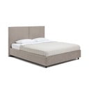 Szarobrązowe tapicerowane łóżko dwuosobowe ze schowkiem i stelażem 160x200 cm Myra Bold – Bonami Selection