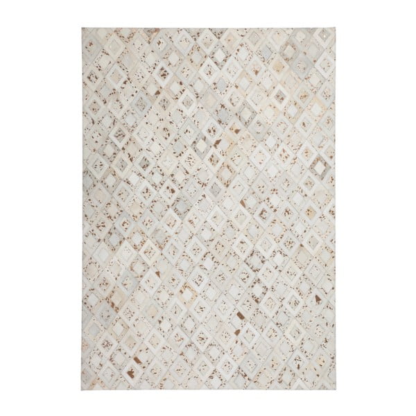 Kremowy skórzany dywan Dazzle, 120x170cm