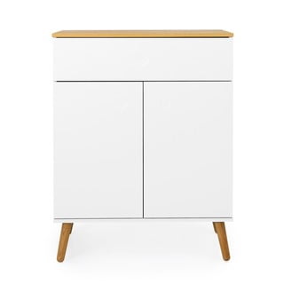 Biała szafka z nogami z drewna dębowego Tenzo Dot, szer. 79 cm