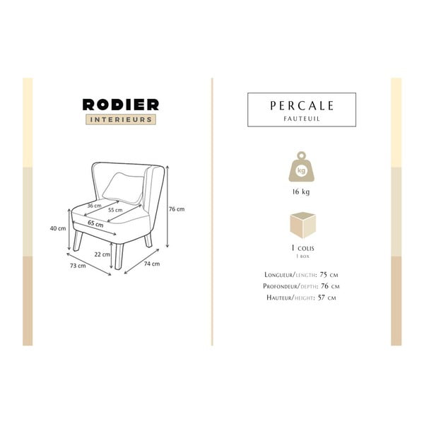 Granatowy fotel Rodier Percale-image-1