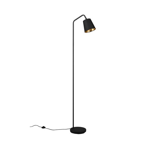 Czarna lampa stojąca z tekstylnym kloszem (wys. 148 cm) Buddy – Reality-image-3