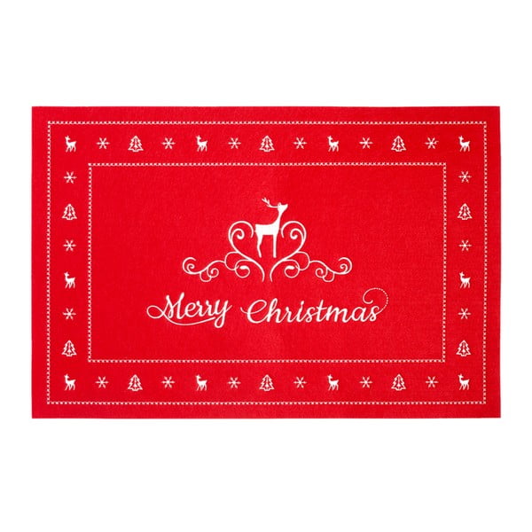 Czerwona mata stołowa Clayre & Eef Holy Merry Time, 45x30 cm