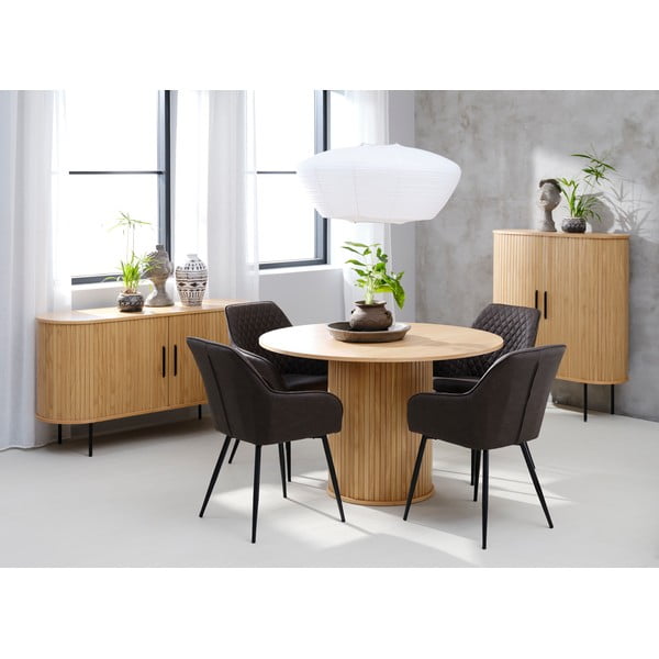 Okrągły stół w dekorze dębu ø 120 cm Nola – Unique Furniture-image-1