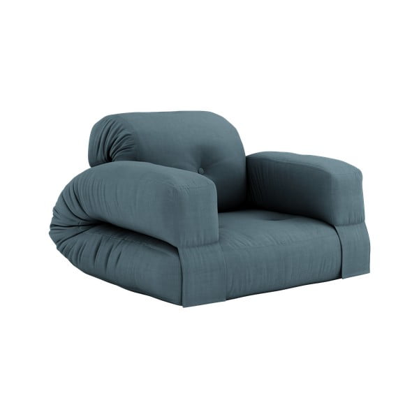 Rozkładany fotel z niebieskim obiciem Karup Design Hippo Petrol Blue