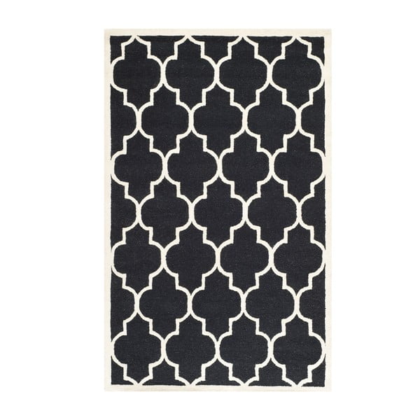 Czarny dywan wełniany Safavieh Everly, 243x152 cm