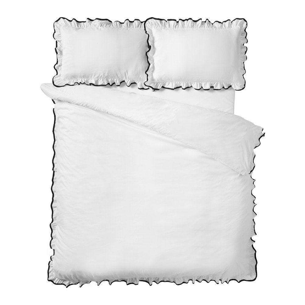 Biała pościel jednoosobowa 135x200 cm So Soft Mono Frill – Catherine Lansfield