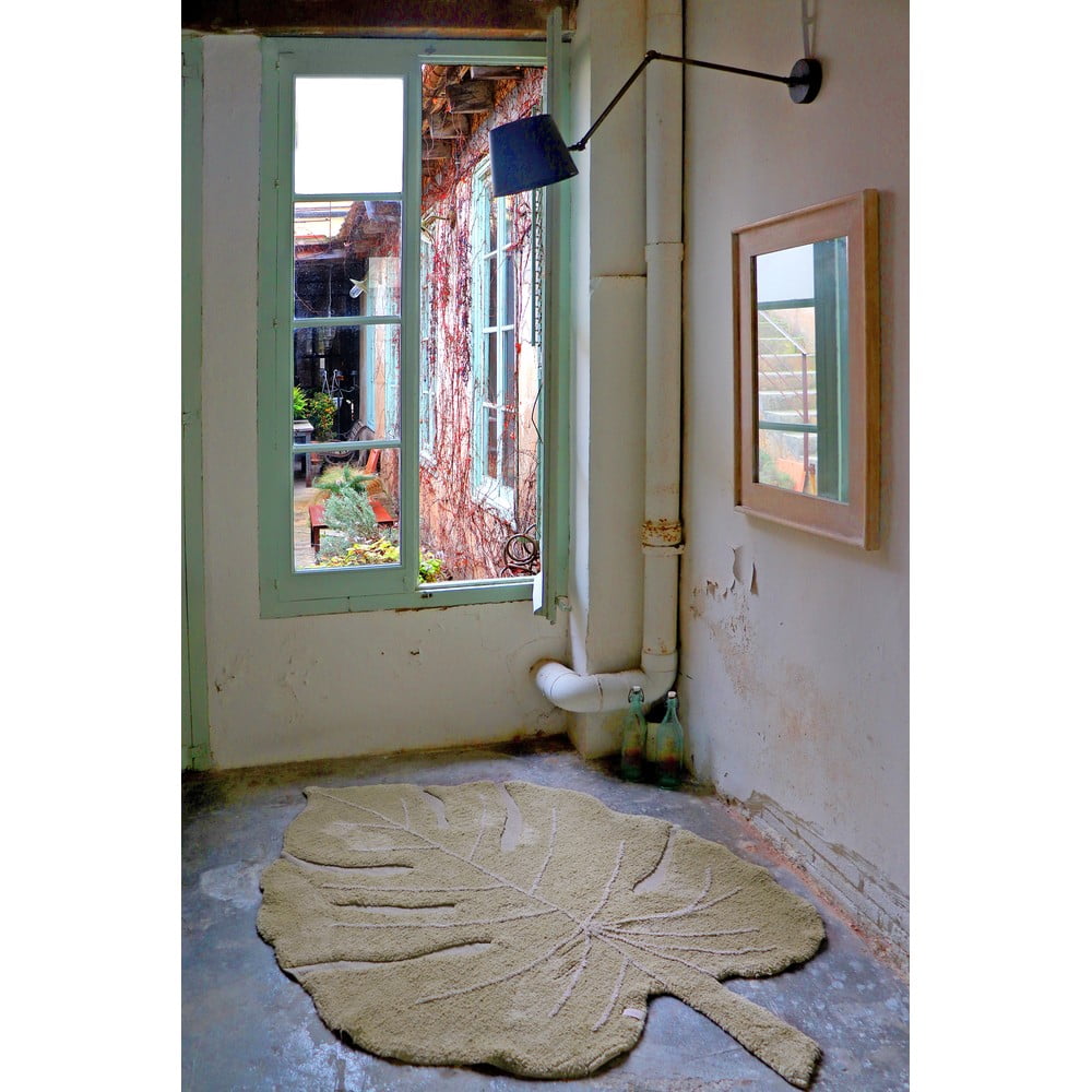 Bawełniany dywan dziecięcy w kolorze khaki tkany ręcznie odpowiedni do prania 120x180 cm Monstera Olive – Lorena Canals (zdjęcie 11)