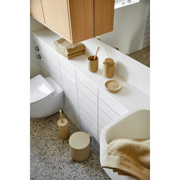 Beżowy kamionkowy kubek na szczoteczki do zębów Ume − Zone-image-4