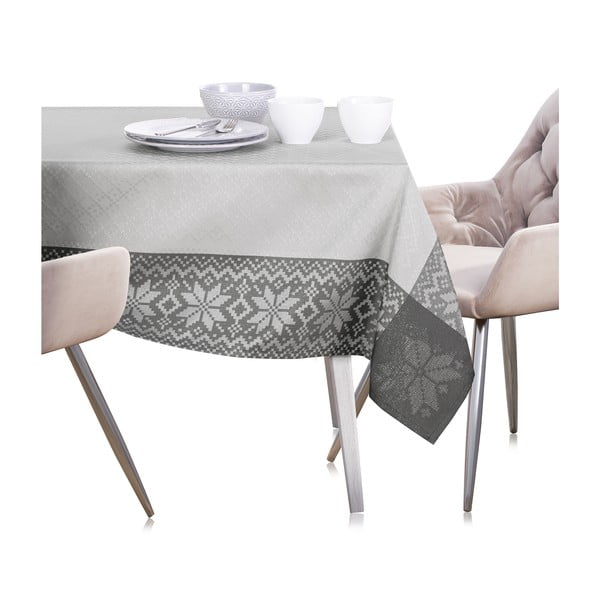 Szary obrus ze świątecznym motywem AmeliaHome Saintes, 180x140 cm-image-3