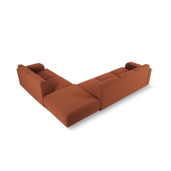 Brązowy narożnik z materiału bouclé (prawostronny) Molino – Micadoni Home-image-3