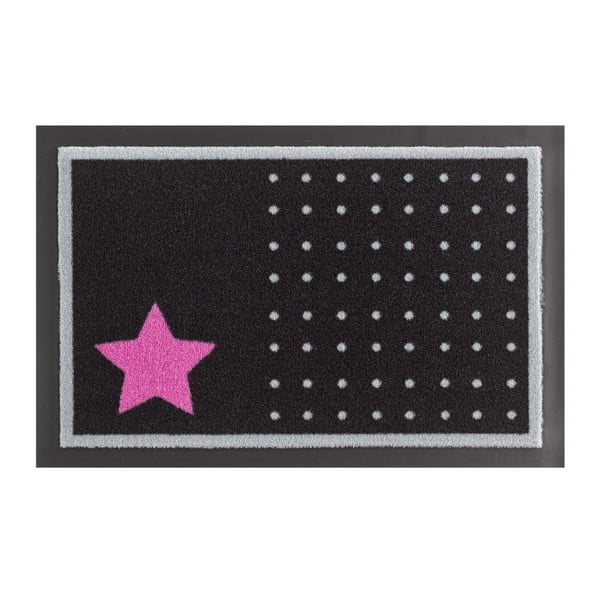 Wycieraczka Zala Living Star and Dots Black and Pink, 40x60 cm