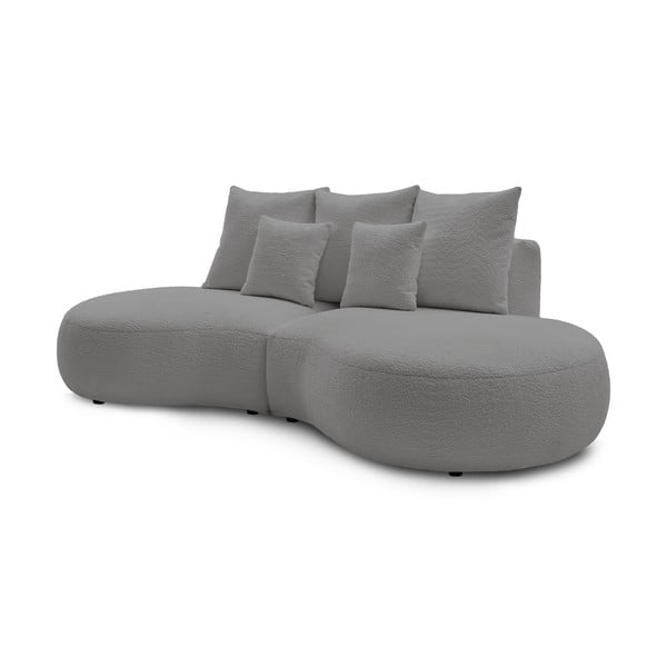 Jasnoszara sofa z materiału bouclé 260 cm Saint-Germain – Bobochic Paris-image-3