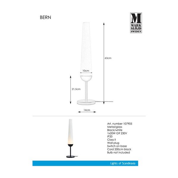 Lampa stołowa z podstawą w czarnym kolorze Markslöjd Bern-image-2