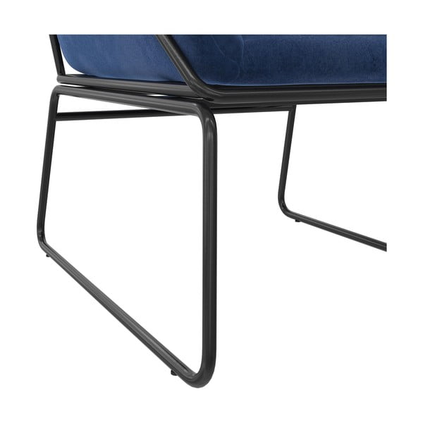 Niebieski aksamitny fotel Avery – Støraa-image-4