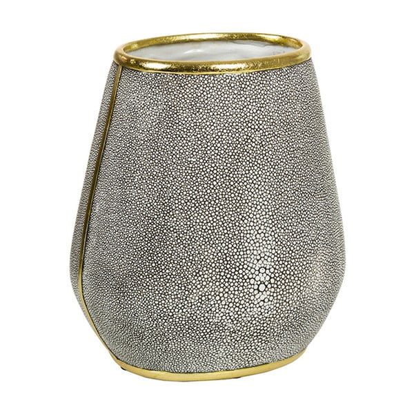 Szary wazon ze złotym detalem Santiago Pons Pearl