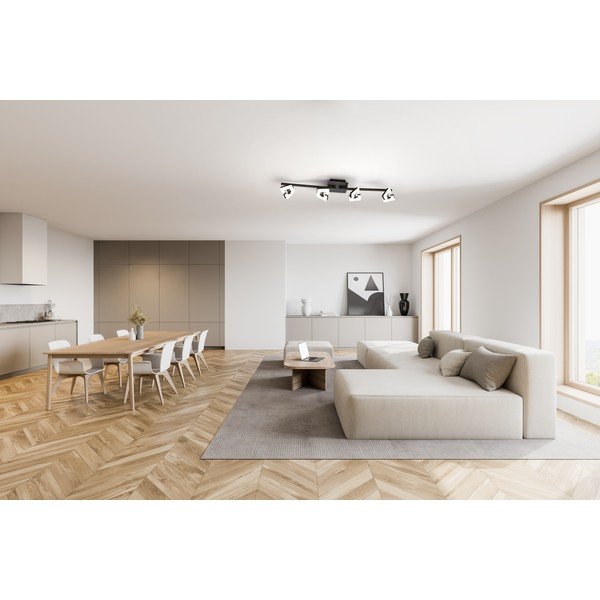 Czarno-biała lampa sufitowa LED 9,5x78 cm Ray – Fischer & Honsel-image-1