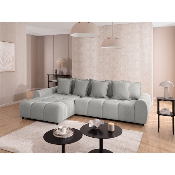 Jasnoszary narożnik (lewostronny/z szezlongiem) Albane  – Ropez-image-1