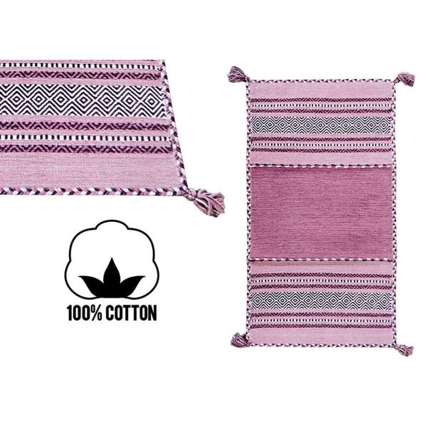 Różowy bawełniany dywan Webtappeti Antique Kilim, 120x180 cm-image-2