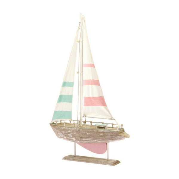 Drewniana dekoracja Boat Pink, 31x49 cm