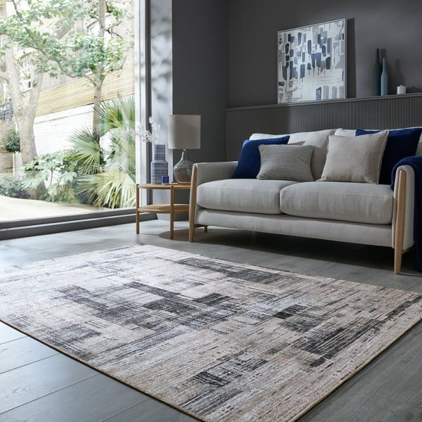 Szary dywan odpowiedni do prania 190x290 cm Silas Abstract – Flair Rugs-image-1