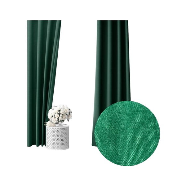 Zielona zasłona półzaciemniająca 250x100 cm – Mila Home