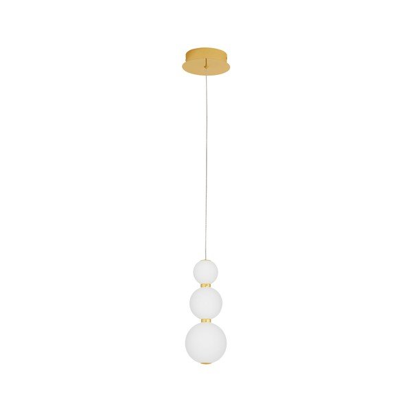 Biała/w kolorze złota metalowa lampa wisząca LED ze szklanym kloszem ø 10 cm Perla – Nova Luce