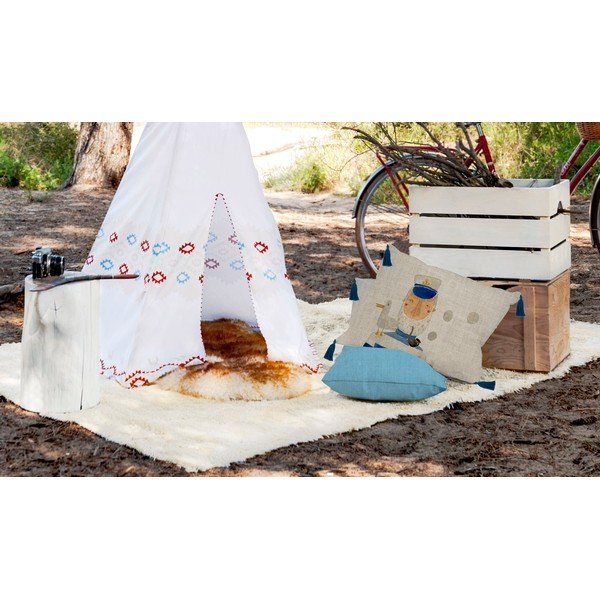 Poduszka z domieszką lnu Little Nice Things Captain, 50x35 cm-image-1