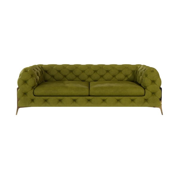 Zielona aksamitna sofa 225 cm Chelsea Bis – Ropez