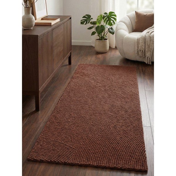 Ceglasty wełniany chodnik tkany ręcznie 80x300 cm Calmio – Hanse Home-image-1