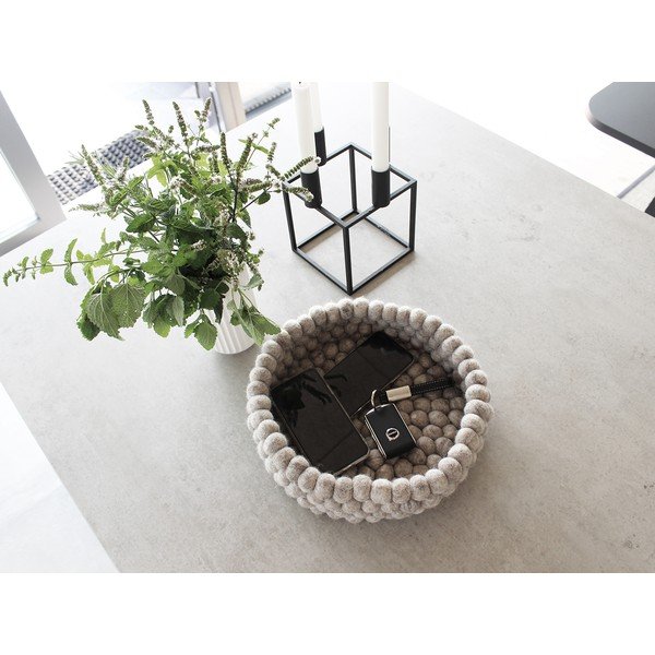 Piaskowobrązowy wełniany koszyk kulkowy Wooldot Ball Basket, ⌀ 28 cm-image-1