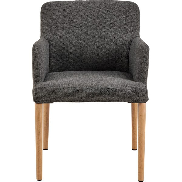 Szary tapicerowany fotel jadalniany z podłokietnikami Zoe – Actona-image-3