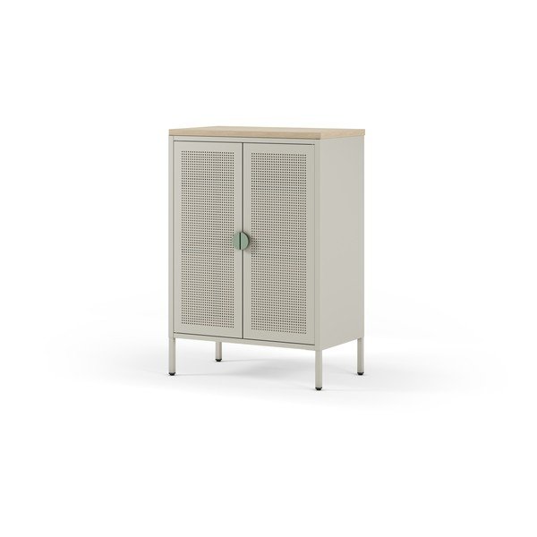 Kremowa/w naturalnym kolorze metalowa szafka 70x100x40 cm Sayla – Marckeric-image-4