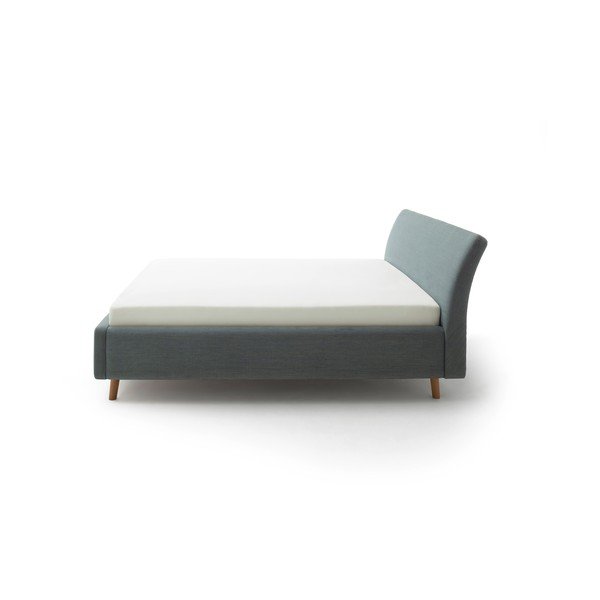 Zielone/niebieskie tapicerowane łóżko dwuosobowe ze schowkiem ze stelażem 160x200 cm Mila – Meise Möbel-image-4
