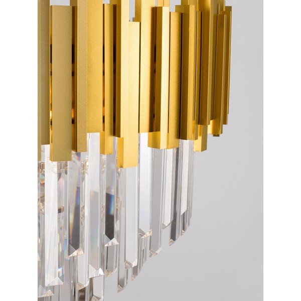 Metalowa lampa wisząca w kolorze złota z kryształowym kloszem ø 73 cm Grane – Nova Luce-image-1