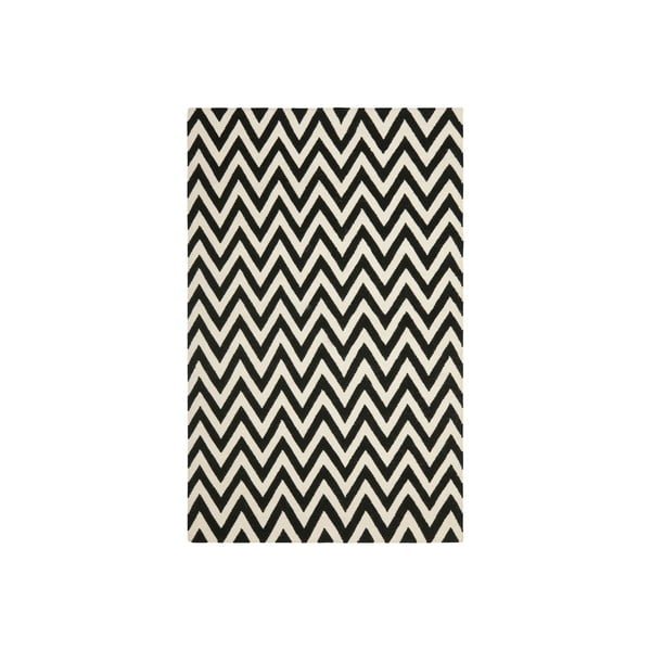 Czarno-biały wełniano-bawełniany dywan Safavieh Nelli, 243x152 cm