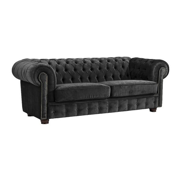 Czarna sofa Max Winzer Norwin Velvet, 174 cm