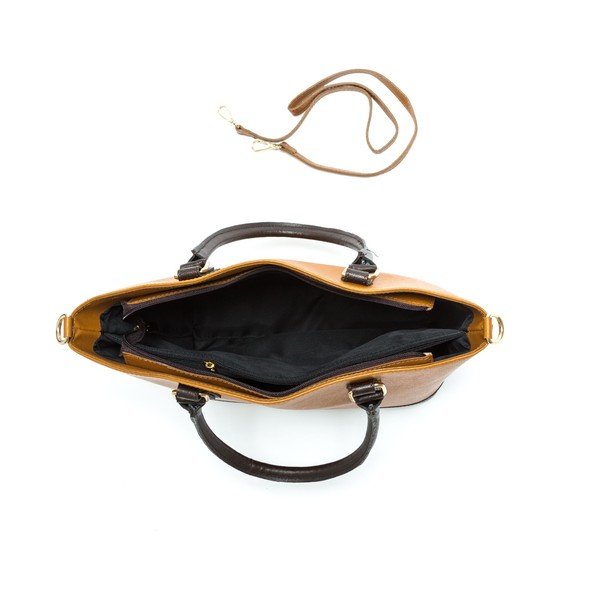 Koniakowo-brązowa skórzana torebka Isabella Rhea no. 464-image-3