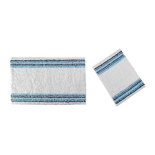 Zestaw 2 dywaników łazienkowych w niebieskie paski Home de Bleu