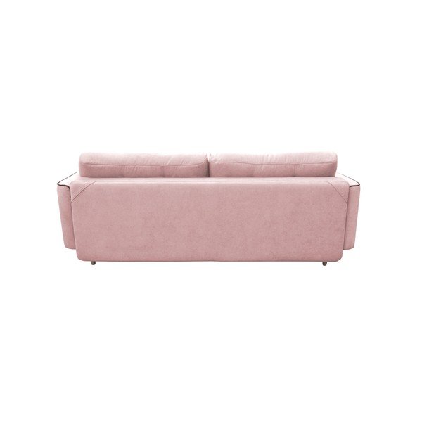 Różowa 3-osobowa sofa rozkładana z jasnymi nogami Mazzini Sofas Ivy-image-3